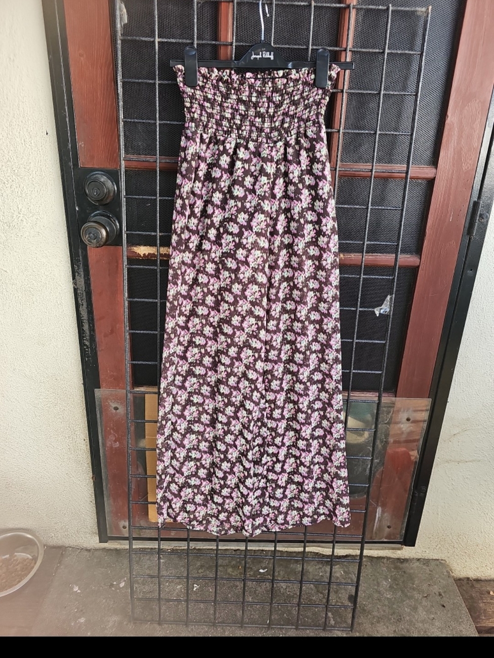 See You Monday Floral Maxi Skirt in Brown, Pink and Mint
